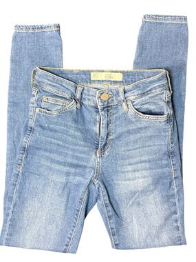 Topshop Moto Leigh Skinny Jeans W25 Light Wash Stretch Mid Rise